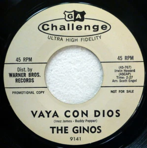 GINOS Vaya Con Dios/I Can't Go On 45 CHALLENGE doo wop NEAR MINT promo Jf 882 - Picture 1 of 2