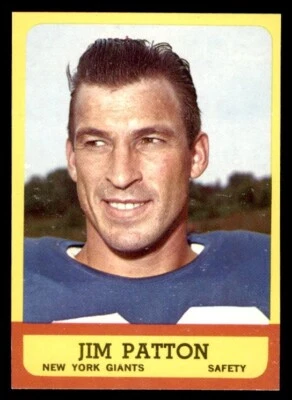 1963 Topps Football #58 Jim Patton NM *f1 - Image 1 of 2