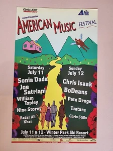 1998 American Music Festival poster with Chris Isaak at Winter Park Ski Resort - Picture 1 of 2