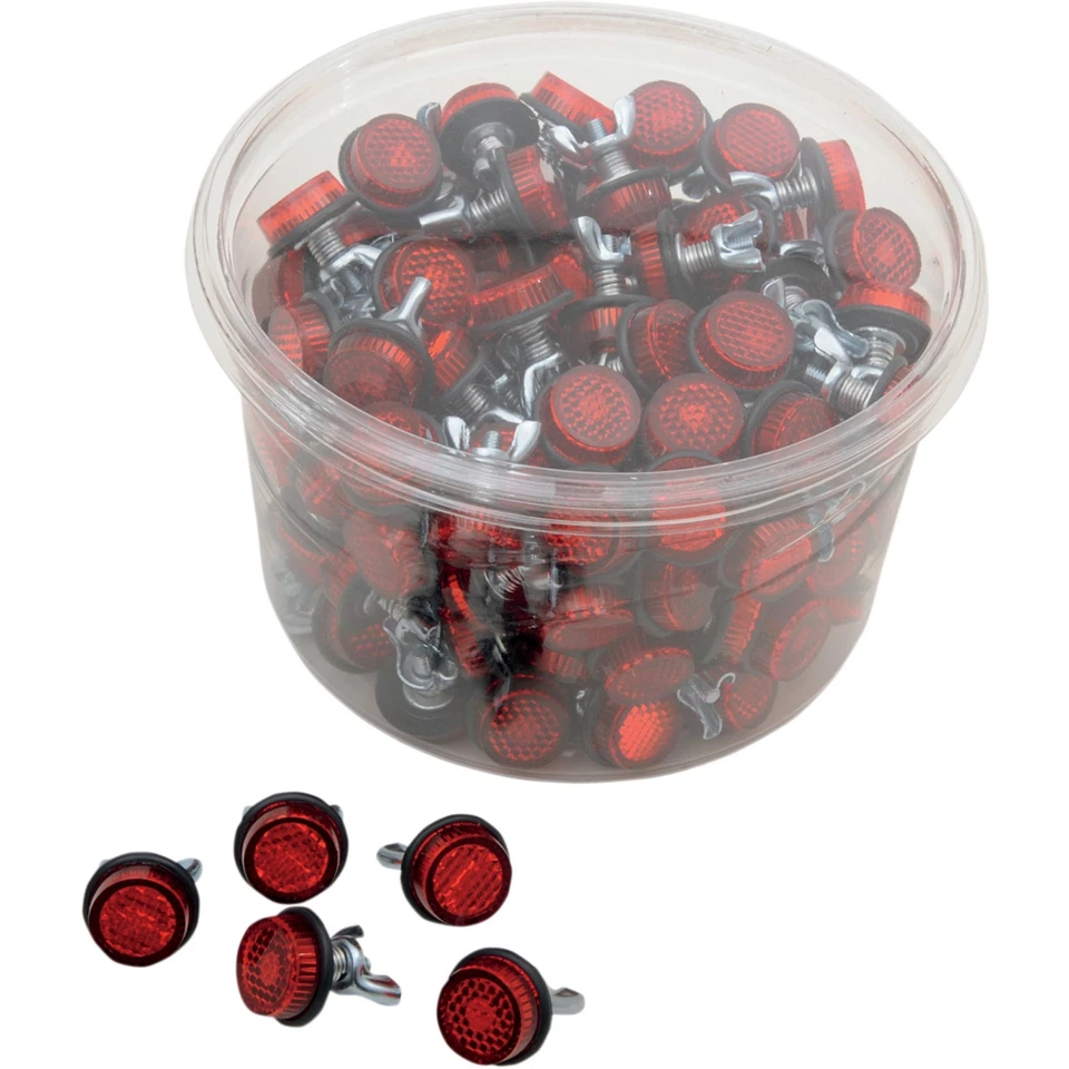 CHRIS PRODUCTS CH150R CH150R License Plate Reflectors 150ct tub - red - Imagem 1 de 1