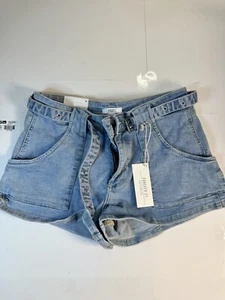 Forever 21 Denim Jeansshorts mit Jeansgürtel Damen Größe 28 NEU  - Bild 1 von 8