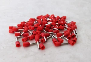 1000 X CORD END CABLE TERMINALS WIRING BOOTLACE FERRULES 1.0mm² RED - Picture 1 of 2