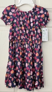 carters girls size 5/5A gray pink floral print short sleeve dress - Picture 1 of 18
