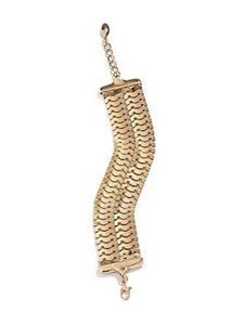 NWT GUESS Double Row Gold Tone scales Chain Bracelet - Picture 1 of 2