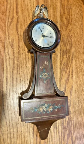 ANTIQUE SETH THOMAS DANVERS 4 JEWEL 8 DAY MINIATURE BANJO CLOCK NEEDS REPAIR Cover