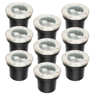 1-12x Bodenleuchte LED 3W Rund Aussenlampe Außen IP65 Einbaustrahler Warmweiß - Bild 1 von 4