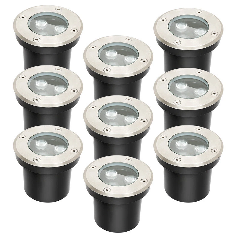 1-12x Bodenleuchte LED 3W Rund Aussenlampe Außen IP65 Einbaustrahler Warmweiß - Bild 1 von 4