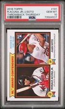 Ronald Acuna Jr. & Juan Soto 2018 Topps Throwback Thursday TBT RC #191 PSA 10