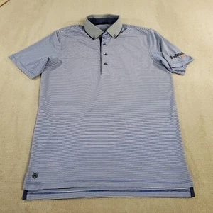 Greyson Polo Shirt Mens Small White Blue Short Sleeve Performance Stretch Golf - Picture 1 of 9
