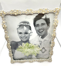 Pearls and Crystals Jeweled  8" x10"  Wedding Picture Photo Frame Occassions