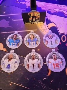 Complete Set of 6 2025 Panini Mosaic NFL Holiday Christmas Ornaments Hunter RC - Picture 1 of 9