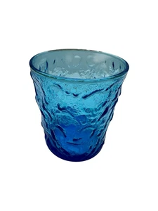 Single Vintage Anchor Hocking Lido Milano Aqua Blau Falten Glas Ersatz - Bild 1 von 5