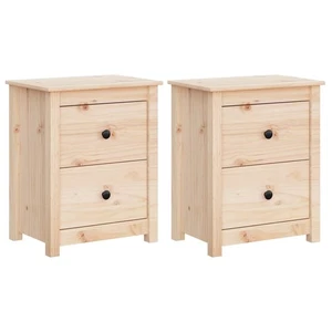 2x Bedside Tables Drawers Storage Side Lamp Cabinets Nightstand Solid Pine Wood - Picture 1 of 11