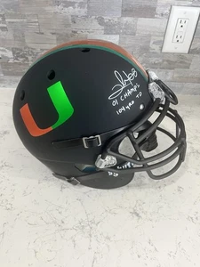Clinton Portis Miami Hurricanes F/S Authentic Schutt Signed Helmet W/Scripts JSA - Picture 1 of 8