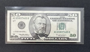 Series 1996 $50 Bill - Large Portrait - AG65897465B - Excellent Condition AU - Picture 1 of 6