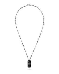 Philipp Plein Mens Plein Tag Cable Chain Necklace - Picture 1 of 4