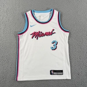 Miami Heat Jersey Youth Small NBA Basketball Dwyane Wade 3 City Edition Nike - Foto 1 di 9