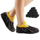 Black Disposable Shoe Covers, 16 x 6 Inch, Pack of 100, Polypropylene