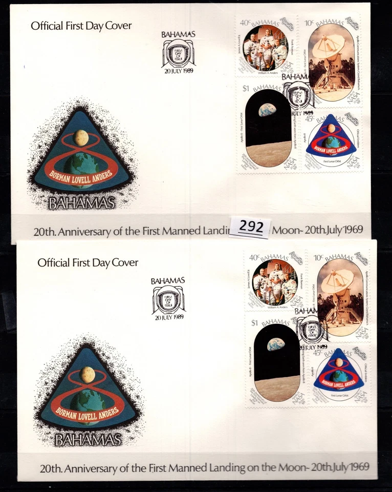 # BAHAMAS - 2 FDC - SPACE - ASTRONAUTS - 1969 - Image 1 of 1