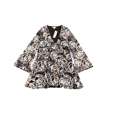 Nuevo con etiquetas Vestido TopShop Negro Blanco Estampado Rosa Malla Pequeño 4-6 Floral Foto 1 de 4