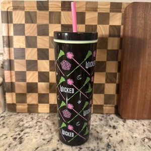 Vaso Wicked Black 23 fl oz libre de BPA con paja y tapa objetivo Bullseye patio de recreo - Imagen 1 de 2