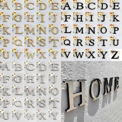 KOPPER-24 3D Klebe Buchstabe spiegelnd 15cm Wand Deko Aufkleber Logo WC beschriften Acryl