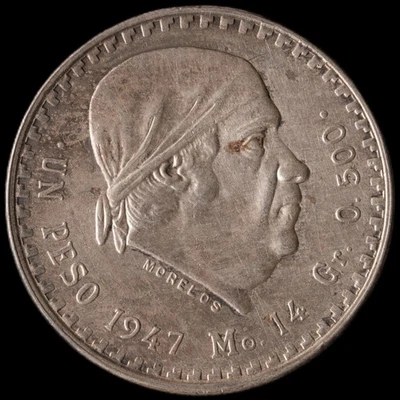 México - 1 Peso - 1947 - KM#456 - J - Item #1 - Imagem 1 de 3