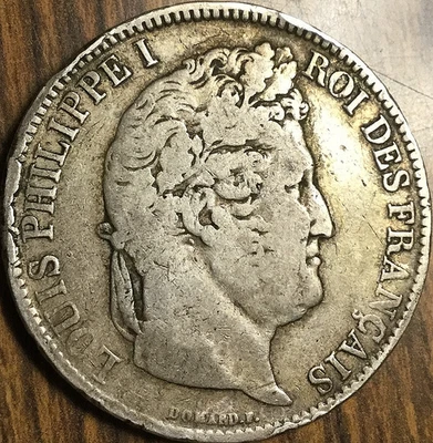 1831 FRANCE SILVER 5 FRANCS COIN Foto 1 de 2
