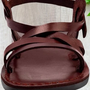 Camel "Jesus" braune Leder Sandalen Gr. 11,5/12 - Bild 1 von 5