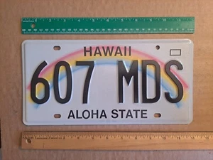 License Plate, Hawaii, Rainbow, 2011 Hologram, Passenger, 607 MDS - Picture 1 of 1