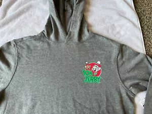Tom and Jerry Cartoon Hooded Sweatshirt Hoodie Christmas - Men's Medium - NEW - Picture 1 of 4