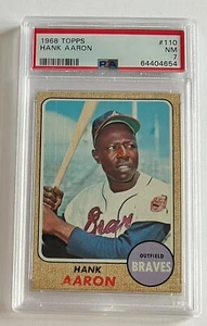 1968 Topps Hank Aaron #110 PSA 7 NM - Picture 1 of 2
