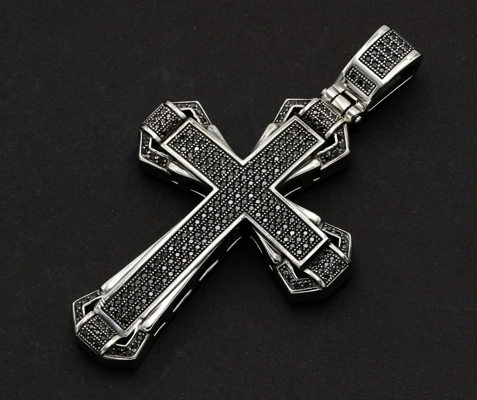 Colgante Cruz Hombre Acero Inoxidable 316 Pavé (Solo Colgante) Foto 1 de 4