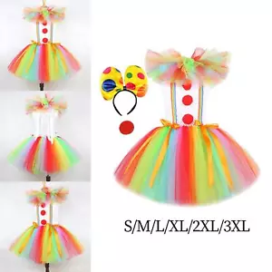 Kid Girls Clown Costume with Hair Hoop Stretchy to Wear Handmade Crochet Top for - Picture 1 of 38
