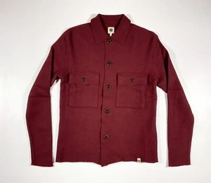 Pretty Green Burgundy Red Wool Over Shirt Jacket M - Picture 1 of 5