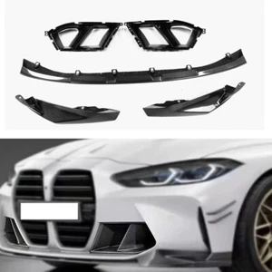 Dry Carbon Fiber Car Front Lips Air Vent Trims Fit For BMW M3 G80 M4 G82 - Picture 1 of 8