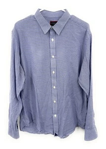 UNTUCKit Hemd Herren XL blau kariert langarm Knopfleiste Baumwolle gewebt - Bild 1 von 4