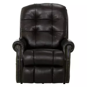 Tyler Chocolate Brown Leather Power Lift Lay Flat Recliner with Heat & Massage - Picture 1 of 11