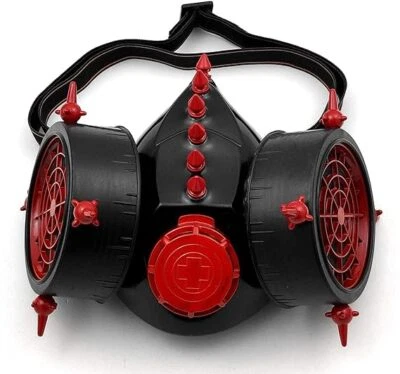Máscara de gas con espiga de metal utilería máscara de muerte casco para disfraz de Halloween negro Foto 1 de 4