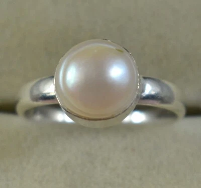 Anillo de piedras preciosas redondas naturales de 7,40 quilates con perlas blancas del Mar del Sur de Tahití envío rápido Foto 1 de 4