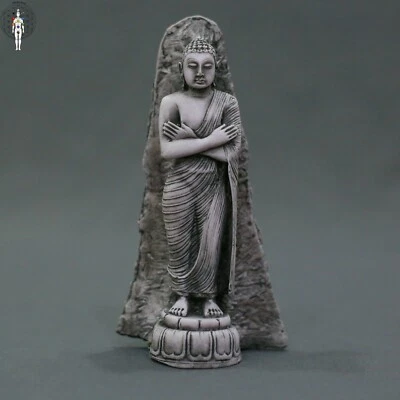 Hand carved Stone Standing Buddha Statue rare Antique 1 Ft - Image 1 of 4
