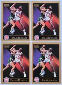 1990-91 Skybox Basketball Dennis Rodman 4x Card Lot NM #91 Pistons Bulls Spurs - Bild 1 von 2