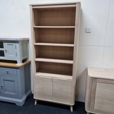 New Large Scandinavian Oak Bookcase Shelf with Cupboard *Christopher Pratts* - Image 1 of 4