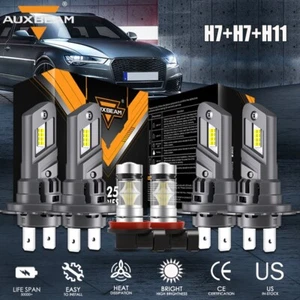 For Audi A4 2007-2014 AUXBEAM LED Headlight Kit High/Low Beam & Fog Lamp Bulbs - Foto 1 di 12
