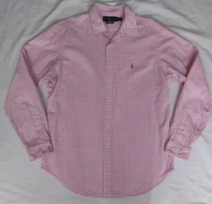Ralph Lauren Classic Fit Rosa Weiß Gingham Kariert Button Down Hemd Herren Größe L - Bild 1 von 10
