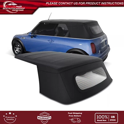 Convertible w/ Glass Window Black Convertible Soft Top for Mini Cooper 2003-2008 Foto 1 de 4
