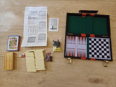 Backgammon, Dominoes, Chess, Checkers Set with Carry Case VGC 100% Complete - Image 1 of 4