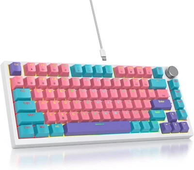 Surmen Mechanical Gaming Keyboard 75%, Hot-Swappable, Knob,Wired RGB, PBT Keycap - Image 1 of 4