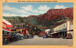 SUPERIOR, POSTAL ARIZONA Main Street, mirando hacia el salto apache, negocios - Imagen 1 de 2