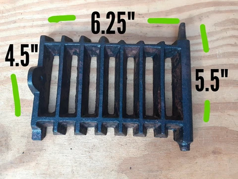 Vintage Old Antique cast Iron Fire Grate Grill Fireplace flap rare 4"x6"x5" Cover